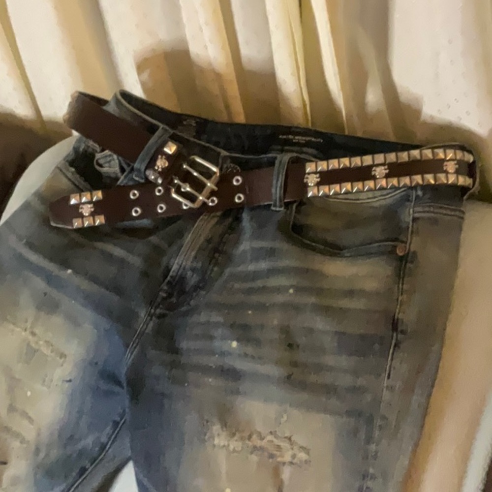 Studded Skull And Crossbones Belt